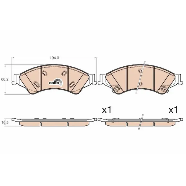 Set placute frana disc TRW GDB2005