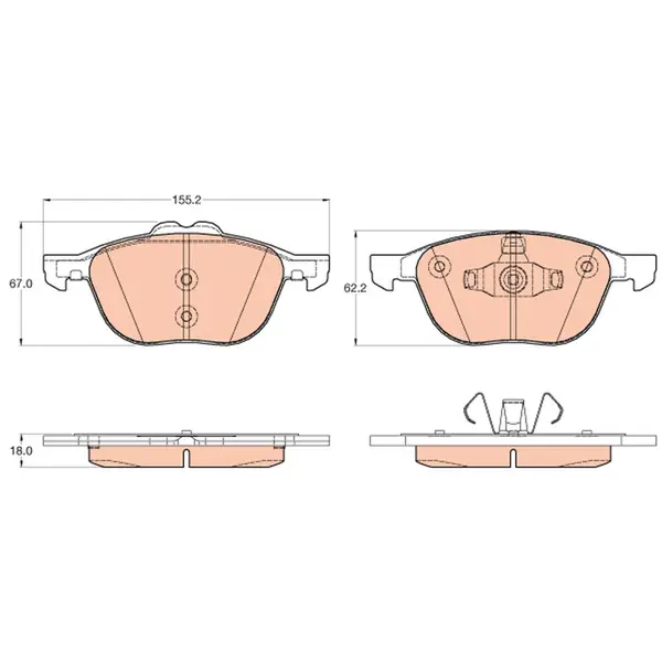 Set placute frana disc TRW GDB2043