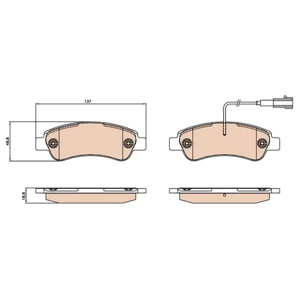 Set placute frana disc TRW GDB2068