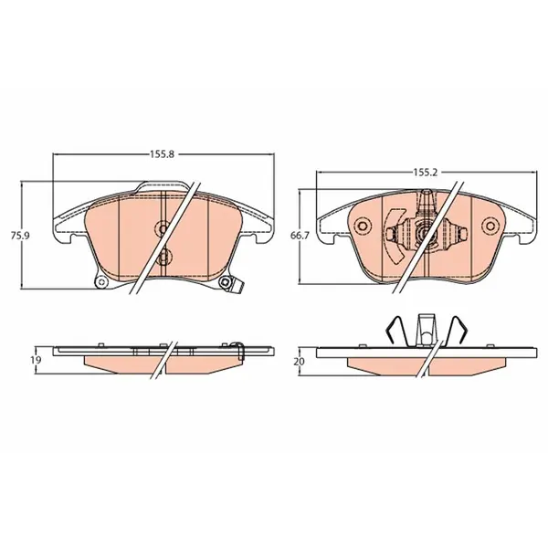 Set placute frana disc TRW GDB2092