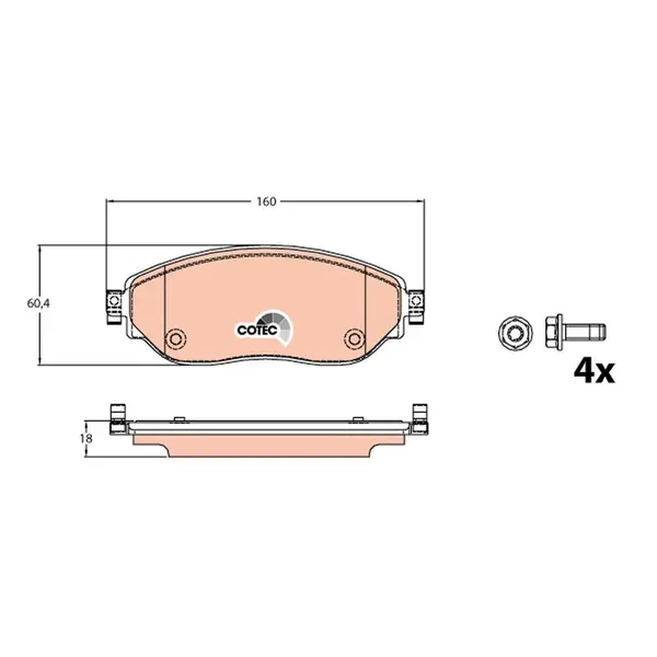 Set placute frana disc TRW GDB2096