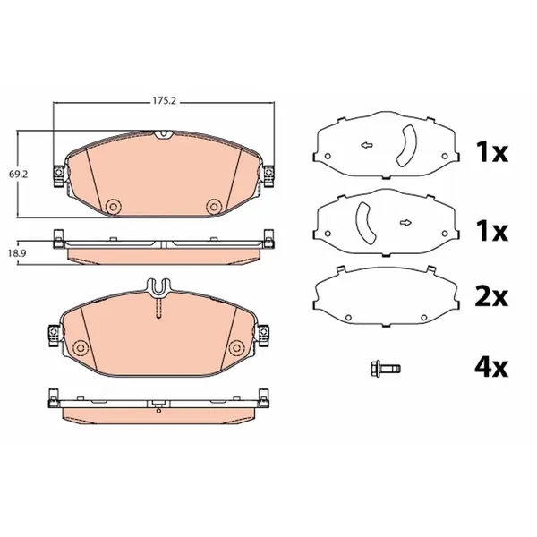 Set placute frana disc TRW GDB2097