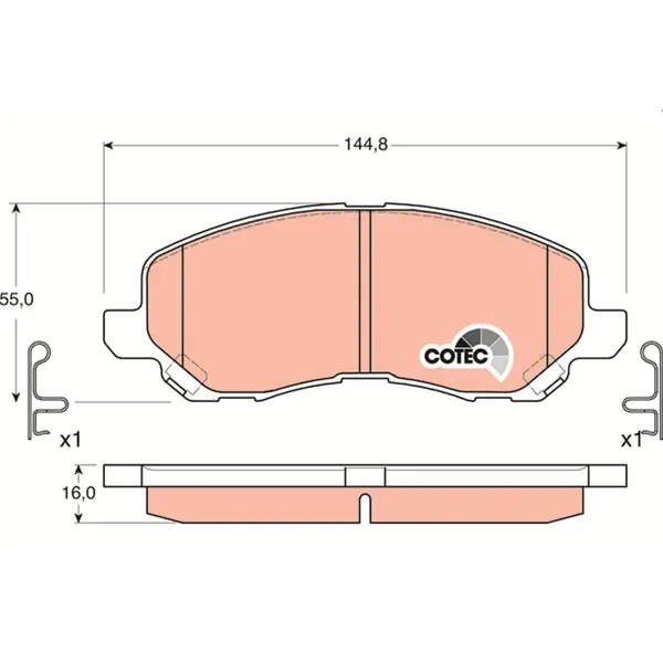 Set placute frana disc TRW GDB3287