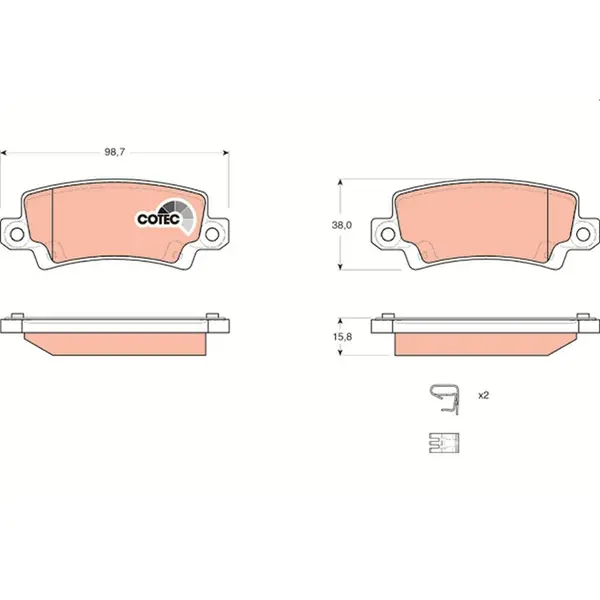 Set placute frana disc TRW GDB3289