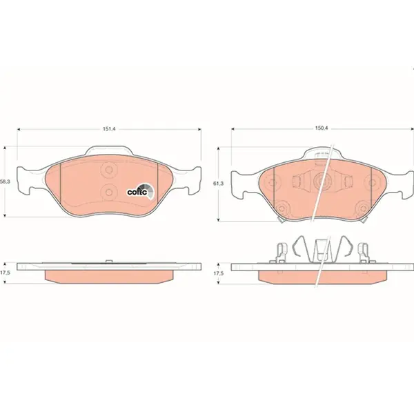 Set placute frana disc TRW GDB3457