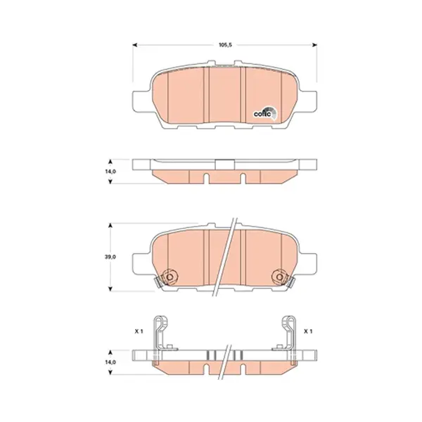 Set placute frana disc TRW GDB3508