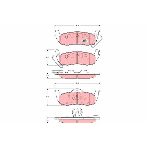 Set placute frana disc TRW GDB4137