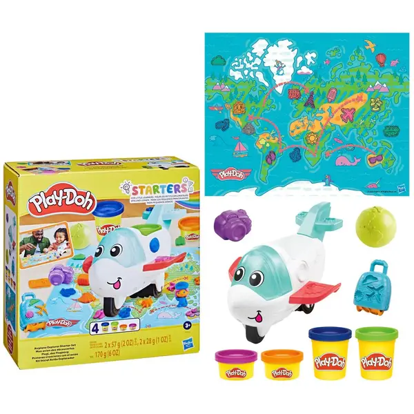 Set plastilina cu accesorii Hasbro Play Doh Avion de Explorare