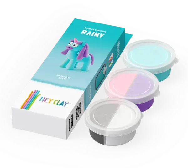 Set plastilina - Rainbow Unicorns - Rainy | Hey Clay