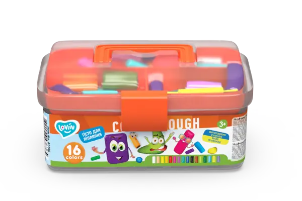 Set plastilina si accesorii pentru modelaj 16 culori Lovin, 1 bucata, Oktoclay