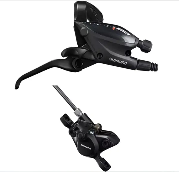 Set pompa frana, etrier si schimbator, Shimano Acera ST-EF505 BR-MT200, 7 viteze