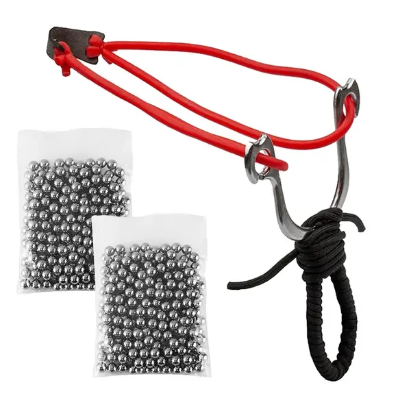 Set prastie metalica DEPOX , Sling King, snur, negru, 15 cm si bile de 6 mm