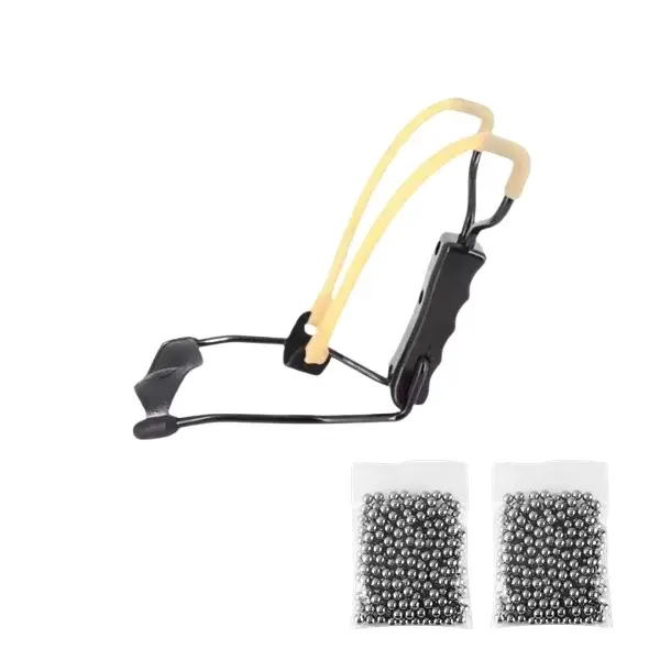 Set prastie metalica profesionala cu suport de incheietura si 200 bile 7 mm, metal, maner antiderapant, 18 cm