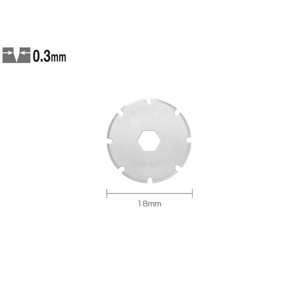 Set PRB18-2 - lame japoneze rotunde. de 18 mm. taiere perforata. 2 bucati. Olfa