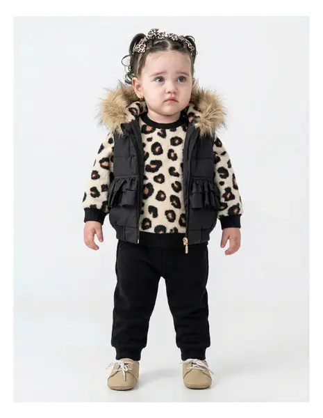 Set premium Raisa leopard negru