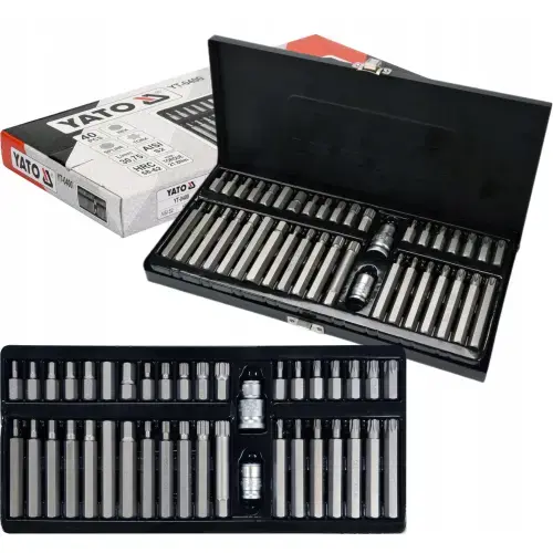 Set profesional de biti Yato YT-0400, 40 piese, Torx, Hex, Spline, 3/8inch si 1/2inch, S2