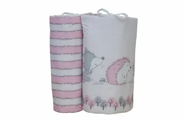 Set protectii patut Odette Pink din bumbac 70x140 cm