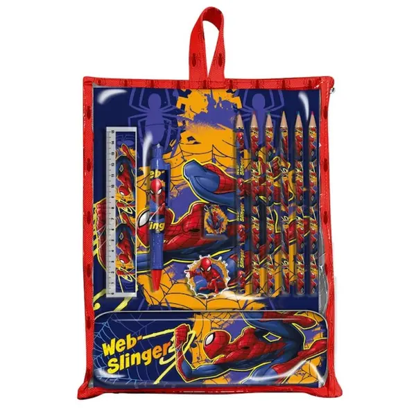 Set rechizite, 12 piese, multicolor, Spiderman Engros