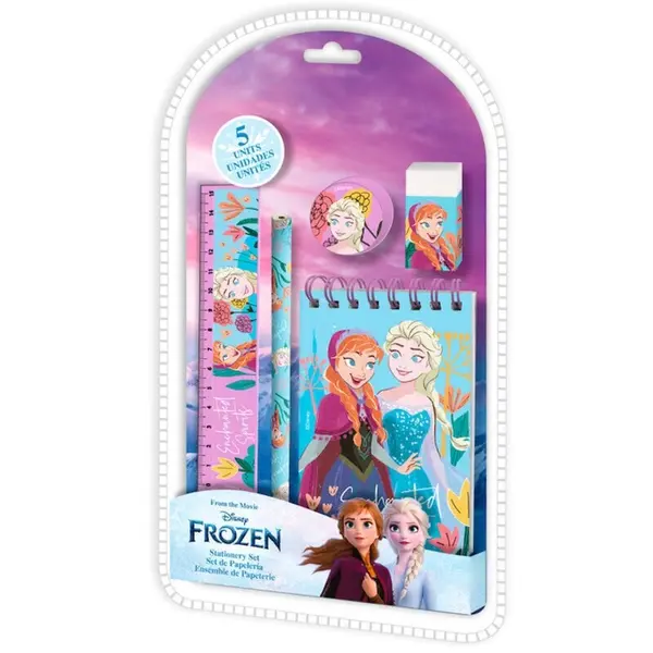 Set rechizite, 5 piese, multicolor, Frozen Engros