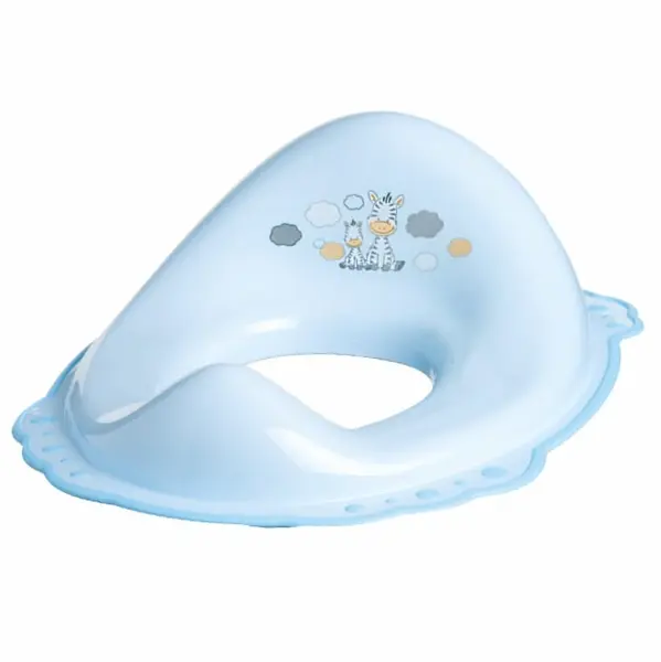 Set reductor toaleta si inaltator baie antiderapant, Maltex Baby, Zebra Blue