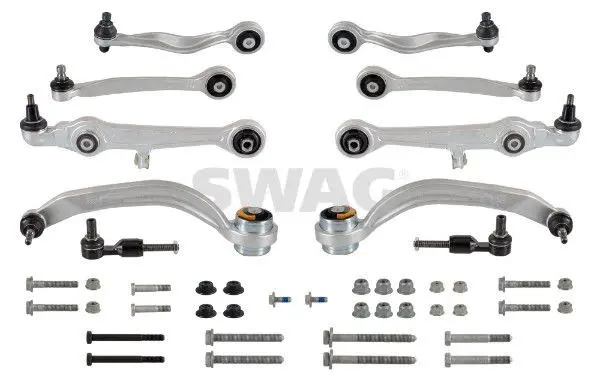 Set reparatie brate puntea fata SWAG pentru AUDI A4 B5, A6 C5; SKODA SUPERB I; VW PASSAT B5, PASSAT B5.5 1.6-4.2 11.94-03.08
