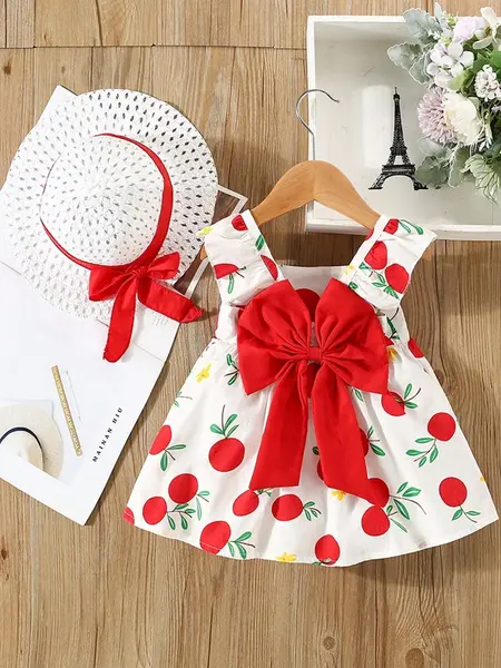 Set rochie cu pălărie DARIA - roșu / 12-18luni