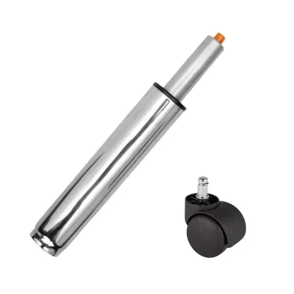 Set rolă universală Ø11 mm, PVC si cilindru piston, gaz, pentru scaune birou, argintiu, 35 cm