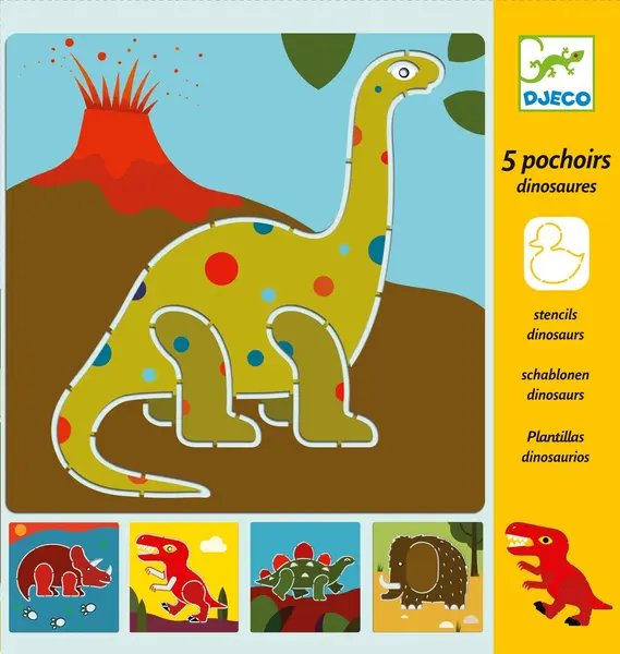Set sabloane de desen Djeco - Dinozauri