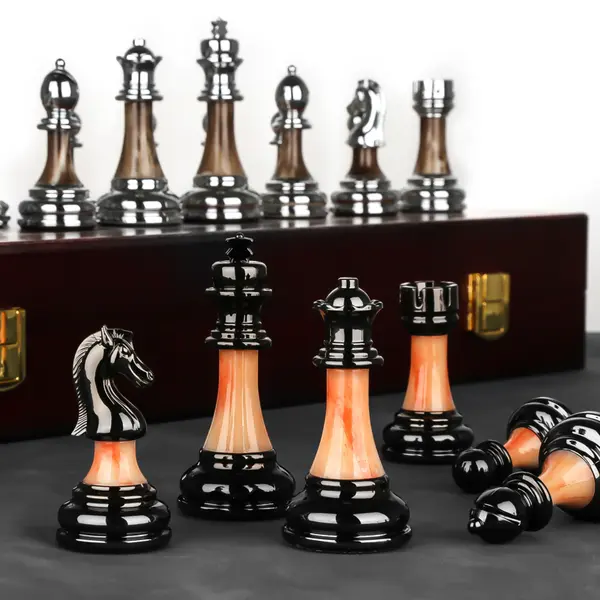 Set sah Staunton Golden Knight, 45 cm, kh 90 mm - Imperfect