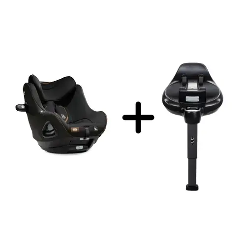 Set scaun auto rotativ i-Size Joie i-Harbour Signature Eclipse, 40-105 cm + Baza i-Size i-Base Encore, testat ADAC si certificat R129 (Negru)