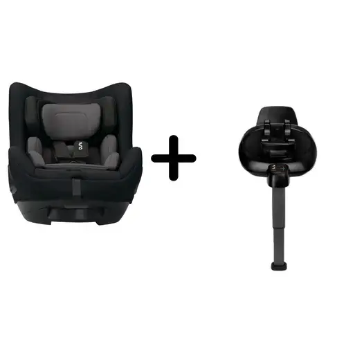 Set Scaun auto rotativ Nuna i-Size TODL next Caviar, 40-105 cm + Baza isofix BASE next i-Size pentru TODL next (Negru)