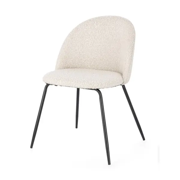 Set scaune 3+1 gratis TANYA BLACK BOUCLE IVORY - Cream