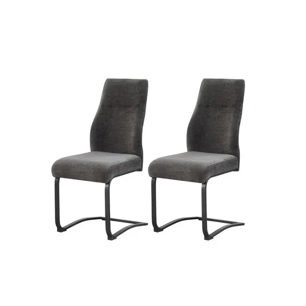 Set Scaune Cantilever din textil, antracit