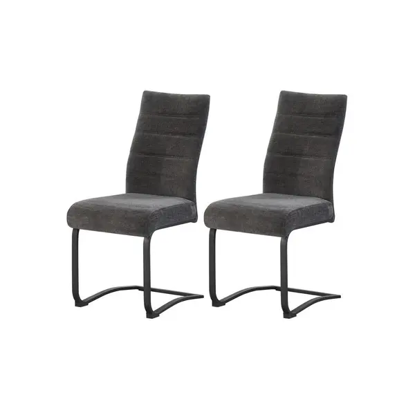 Set Scaune Cantilever din textil, antracit