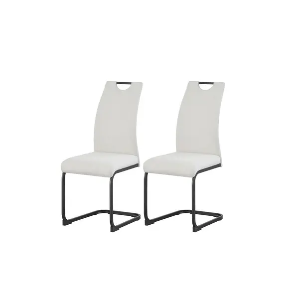 Set Scaune Cantilever din textil, crem