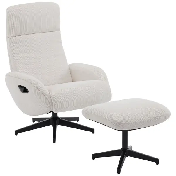 Set Scaune De Relaxare din metal, textil, negru, bej