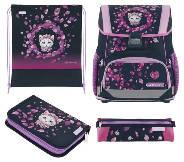 Set școlar Herlitz Loop Plus - Blossom Dance, hiozdan , două penare și sac de sport