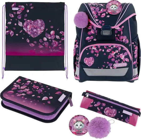 Set școlar Herlitz UltraLight Plus - Blossom Dance, hiozdan , două penare și sac de sport
