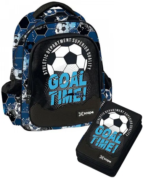 Set școlar rucsac pentru grădiniță cu penar și rechizite Graffiti Xscape - Football