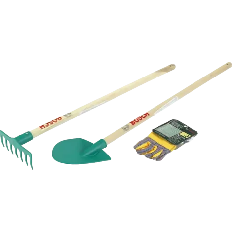 Set scule de jucarie gradina copii, lopata, grebla si manusi, BOSCH, Klein 2712