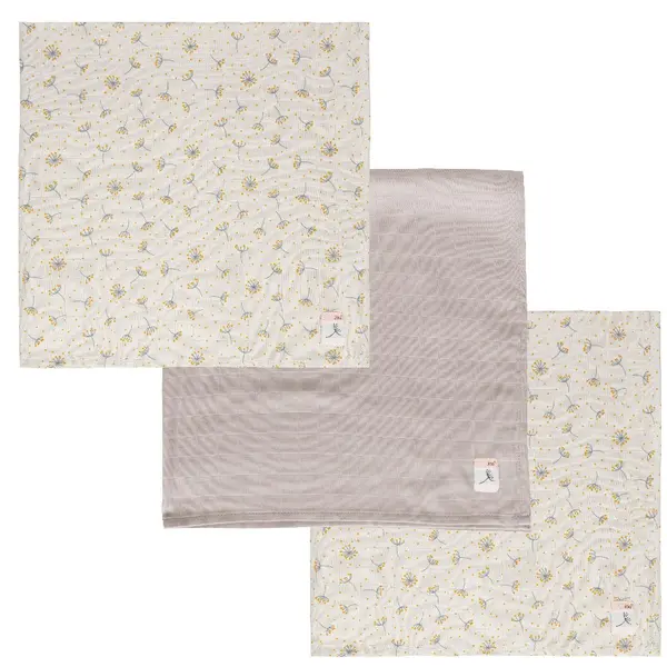 Set scutece din muselina Bebe-Jou - 70 х 70 cm, Wish Grey