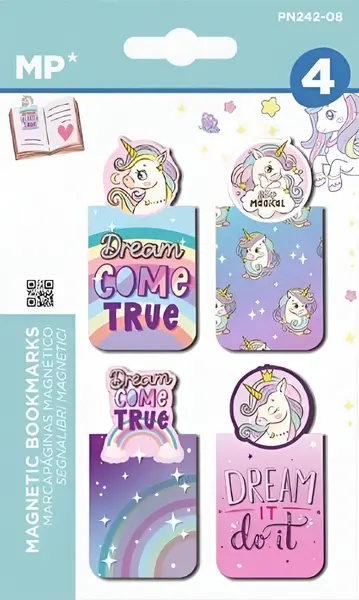 Set semn de carte magnetice MP - Unicorn, 4 buc.
