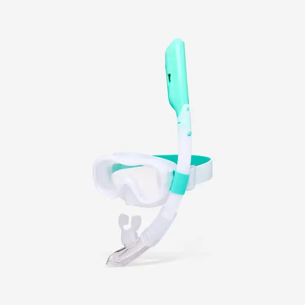 Set snorkeling mască anti-aburire COMFORT Tub DRYTOP 100 Alb Copii