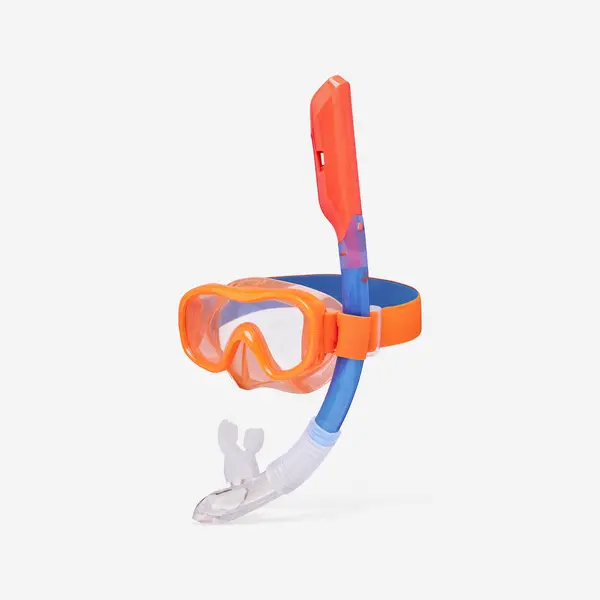 Set snorkeling mască anti-aburire COMFORT tub DRYTOP 100 Oranj Copii