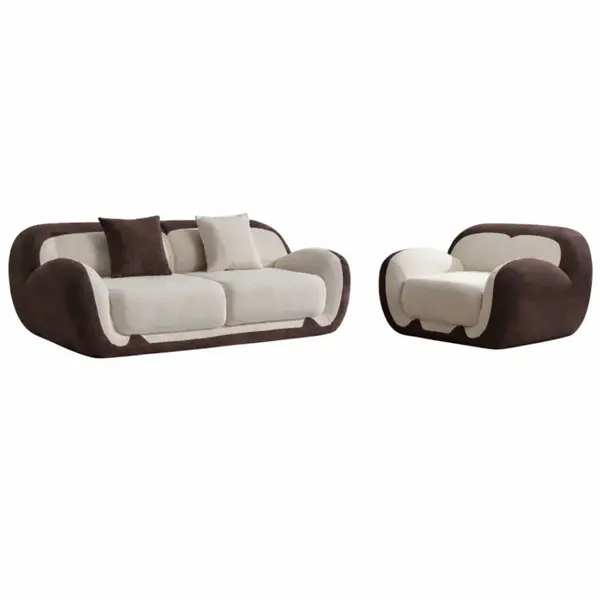 Set Sofa Elegance &ndash; canapea 2 locuri + fotoliu, spumă de &icirc;naltă calitate, compresat, fără asamblare