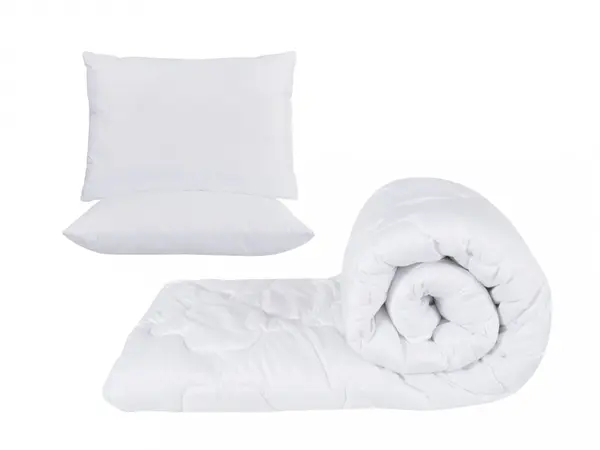 Set Somnart cu pilota 180 x 200 cm si 2 perne nematlasate 50 x70 cm alb