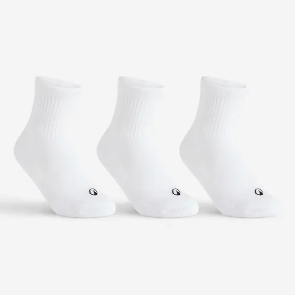 Set Şosete Lungi Tenis RS100 x 3 Alb Copii