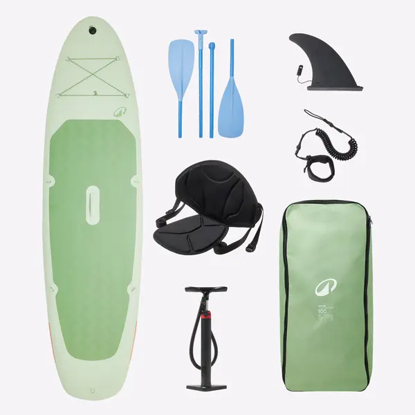 Set Stand up paddle gonflabil convertibil 10'6, 100 Verde