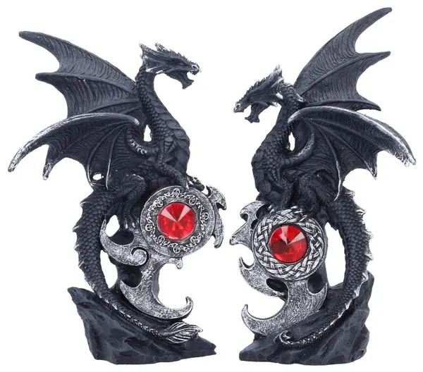 Set statuete Nemesis Now Fantasy: Dragons - Midnight Protectors, 15 cm