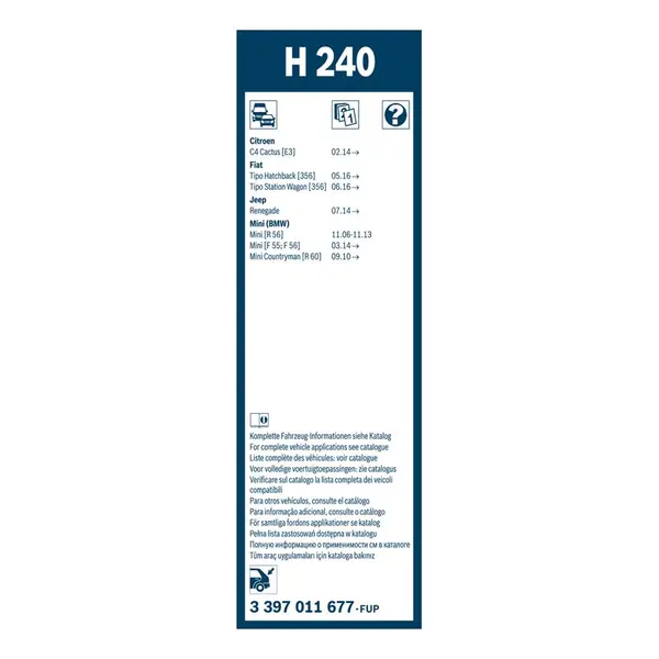 Set stergatoare, curatare parbriz BOSCH 3 397 011 677